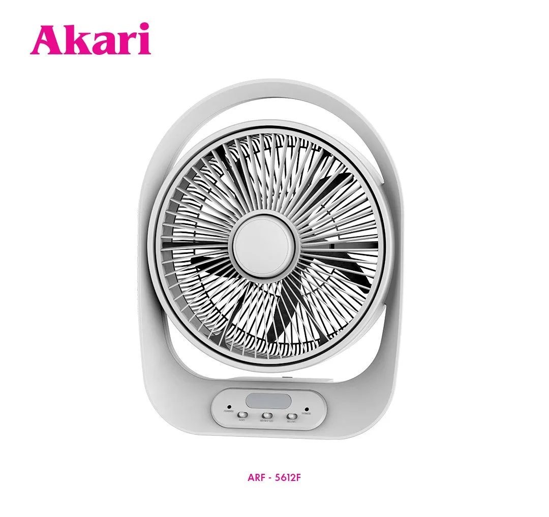 Akari 12 Rechargeable Eliptical Led Fan w/ 15W LED ARF-5612F