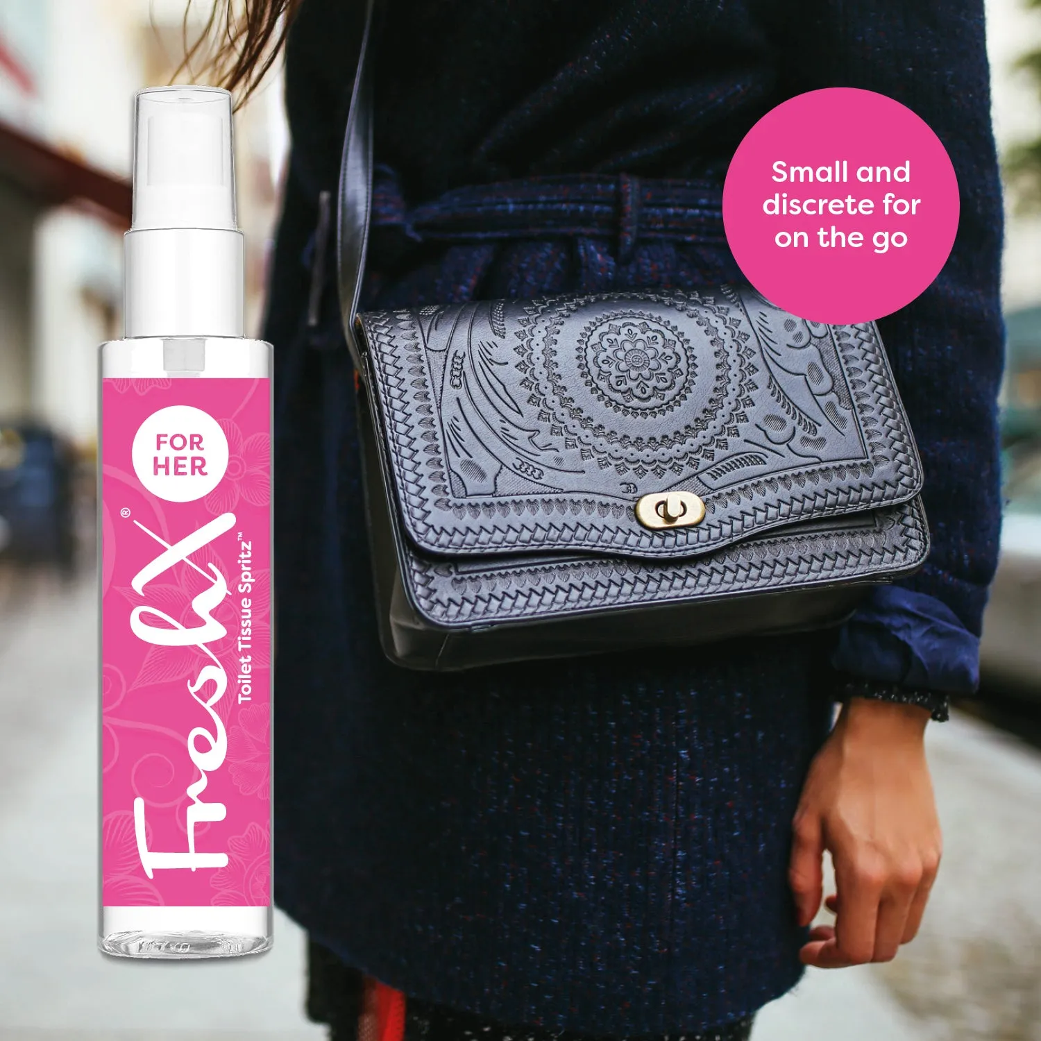 FreshX for HER Toilet pH balanced Toilet Paper Spray - Eco Friendly Wet Wipe Alternative