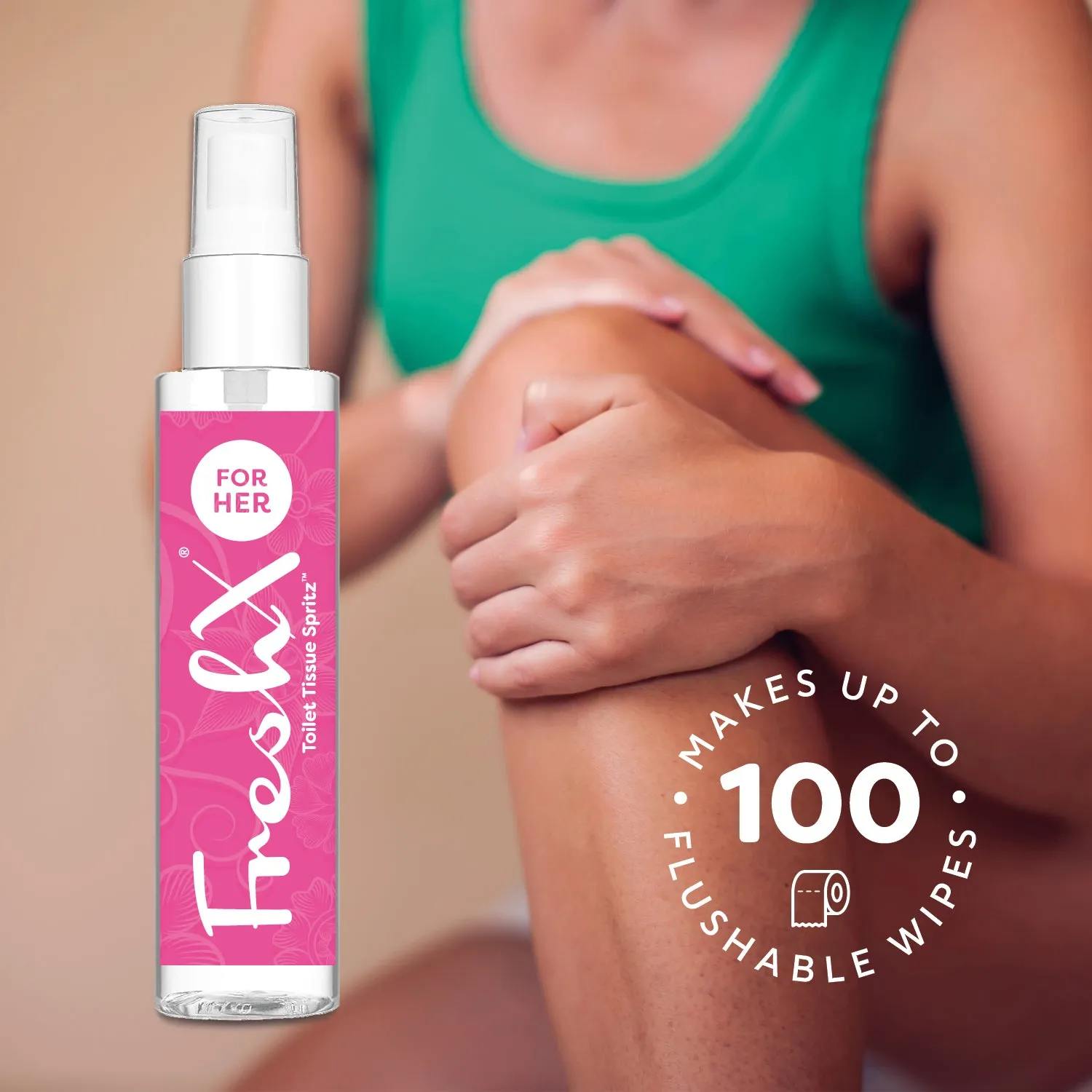 FreshX for HER Toilet pH balanced Toilet Paper Spray - Eco Friendly Wet Wipe Alternative