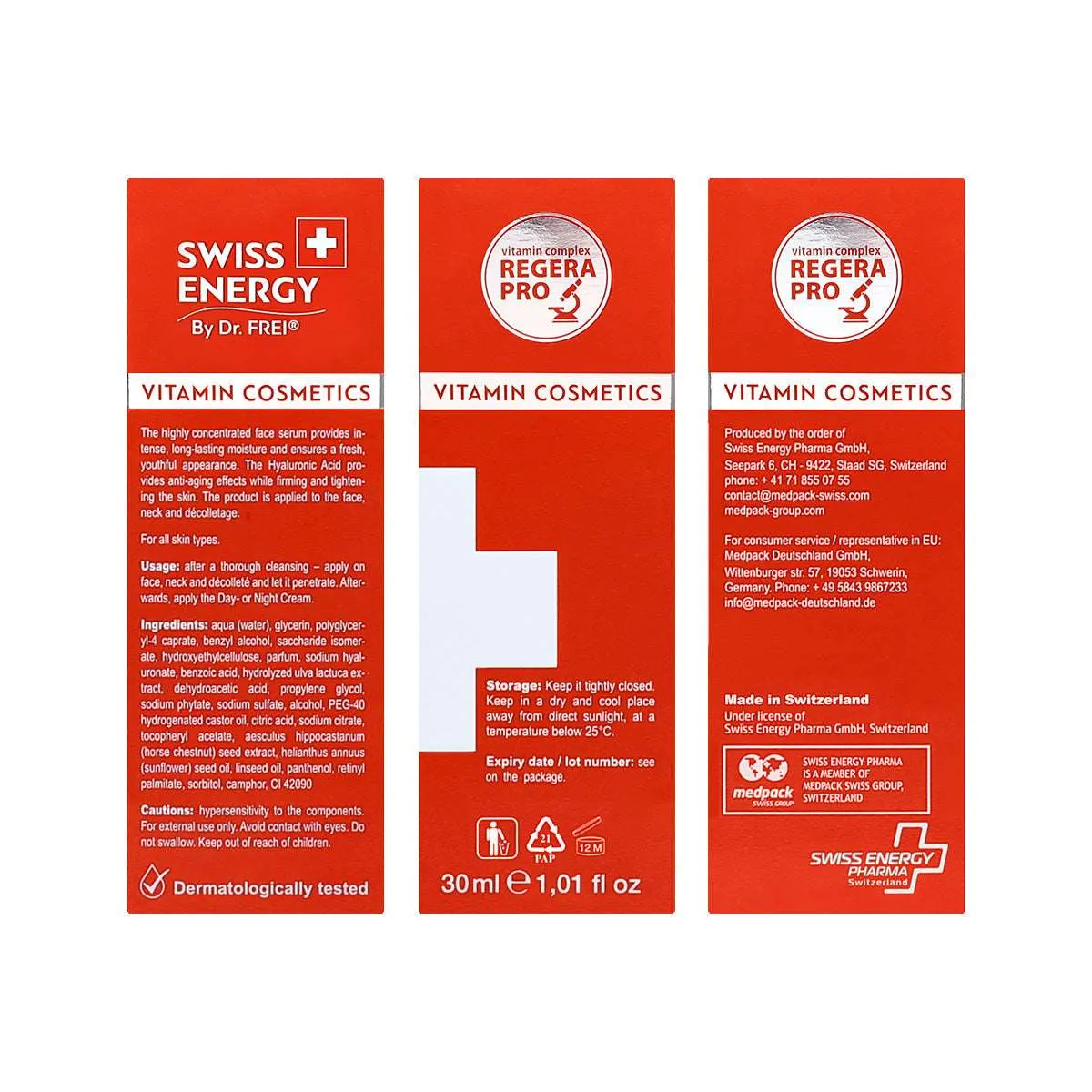 Swiss Energy, Liposomal facial serum with hyaluronic acid   vitamins and omega 3-6, rejuvenating effect (30ml)